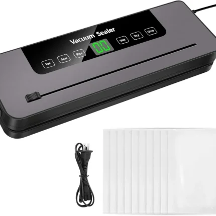 Vacuum Sealer Machine with 20x30cm Seal Bags for Dry and Moist Food, Meat, Vegetable, Fruits, 5 Modes Easy to Operate, Built-in Cutter, 30cm Max Sealing Length, Lightweight Vacuum Sealer